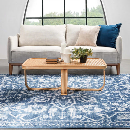 Disa Vintage Medallion Light Blue Soft Rug By Chill Rugs Well Woven