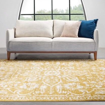 Disa Vintage Medallion Gold Soft Rug By Chill Rugs Well Woven