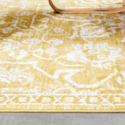 Disa Vintage Medallion Gold Soft Rug By Chill Rugs Well Woven