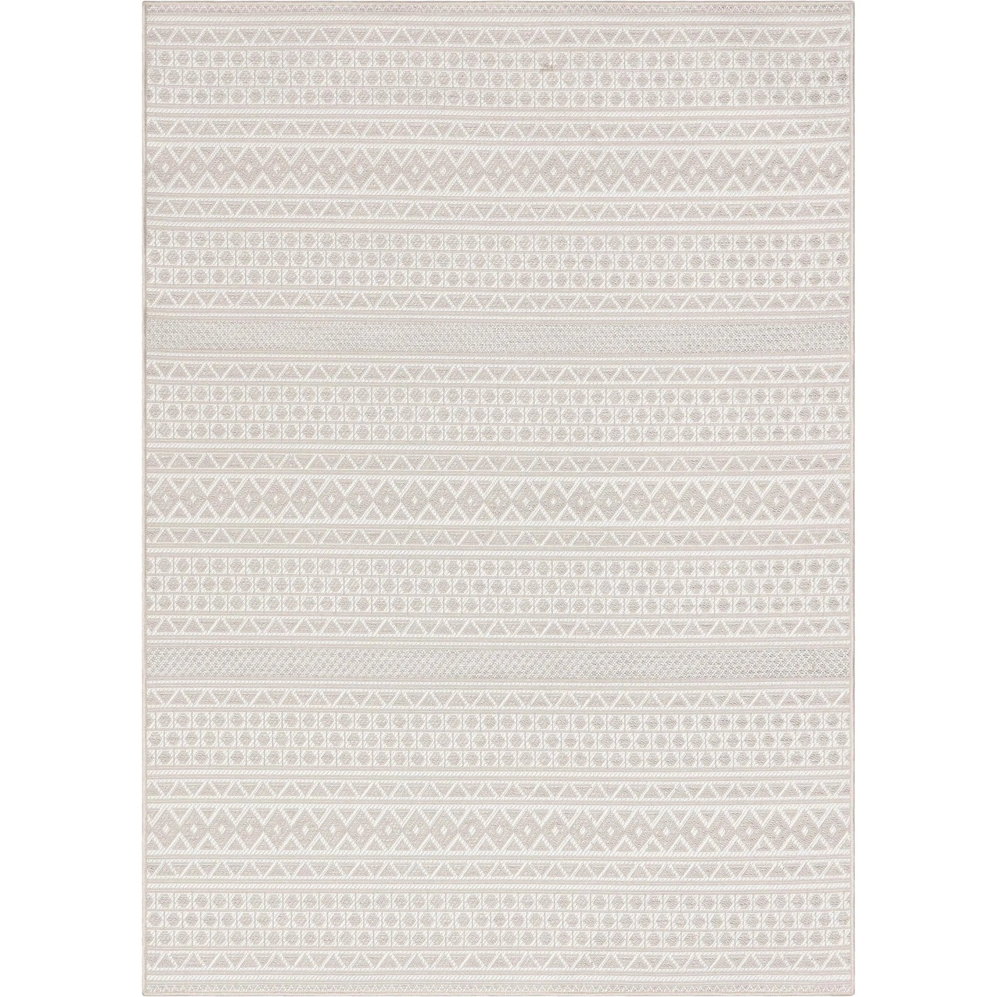 Arwen Tribal Indoor/Outdoor Ivory Textured Rug Well Woven