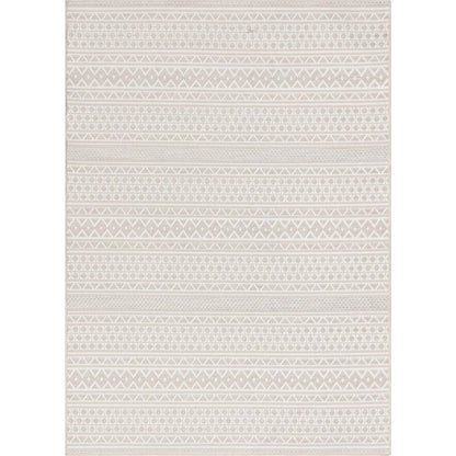 Arwen Tribal Indoor/Outdoor Ivory Textured Rug Well Woven