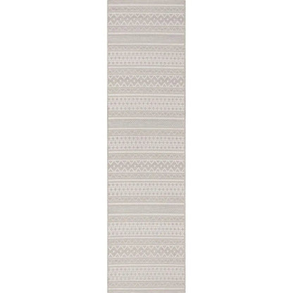 Arwen Tribal Indoor/Outdoor Ivory Textured Rug Well Woven