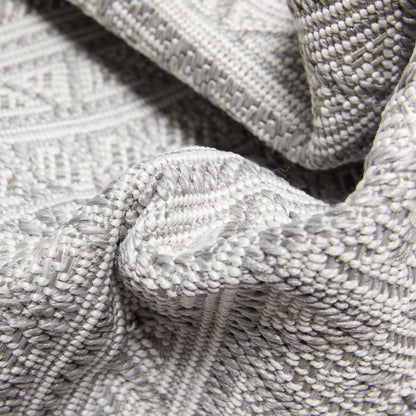 Arwen Tribal Indoor/Outdoor Grey Textured Rug Well Woven