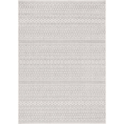 Arwen Tribal Indoor/Outdoor Grey Textured Rug Well Woven