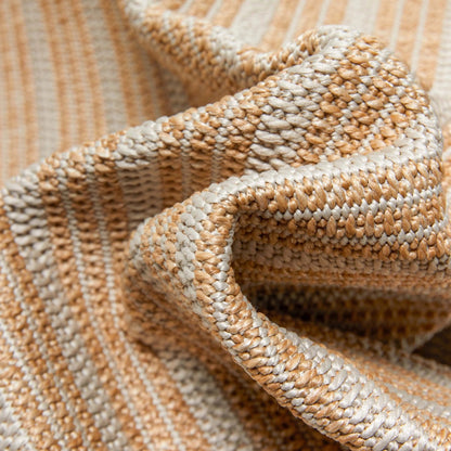 Frankie Modern Stripes Indoor/Outdoor Beige Textured Rug Well Woven