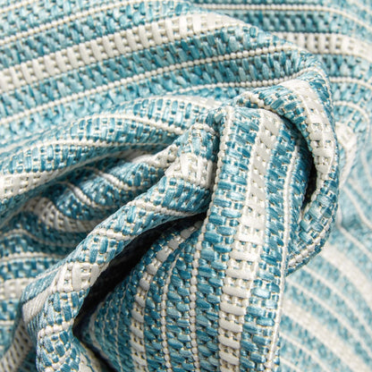 Frankie Modern Stripes Indoor/Outdoor Blue Textured Rug Well Woven
