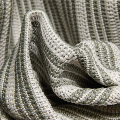 Frankie Modern Stripes Indoor/Outdoor Green Textured Rug Well Woven