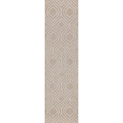 Ludo Lattice Trellis Indoor/Outdoor Beige Textured Rug Well Woven