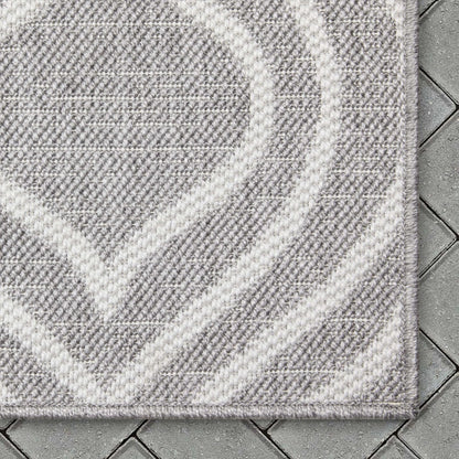 Ludo Lattice Trellis Indoor/Outdoor Grey Textured Rug Well Woven