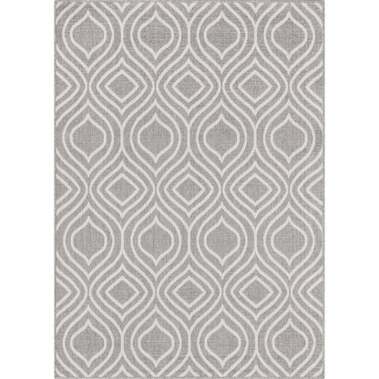 Ludo Lattice Trellis Indoor/Outdoor Grey Textured Rug Well Woven