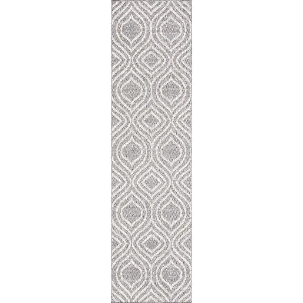 Ludo Lattice Trellis Indoor/Outdoor Grey Textured Rug Well Woven