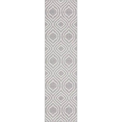 Ludo Lattice Trellis Indoor/Outdoor Grey Textured Rug Well Woven
