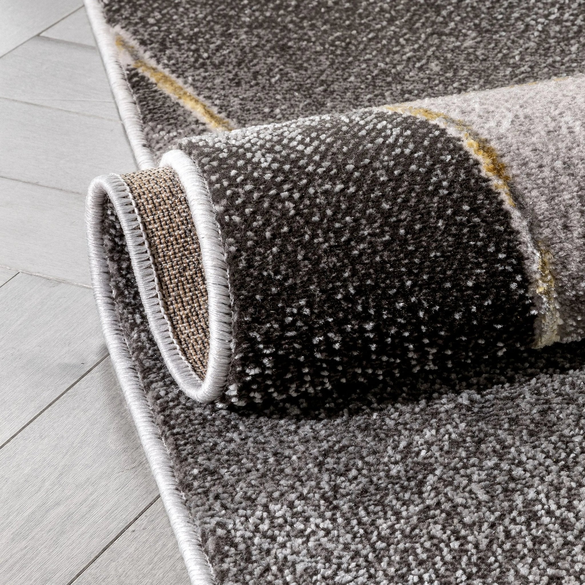 Arthur Retro Geometric Marble Pattern Grey Glam Rug Well Woven