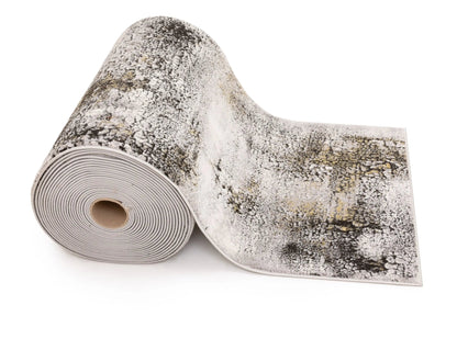 Custom Size Runner Kenneth Retro Abstract Pattern Grey Choose Your Width x Choose Your Length Hallway Runner Rug Well Woven