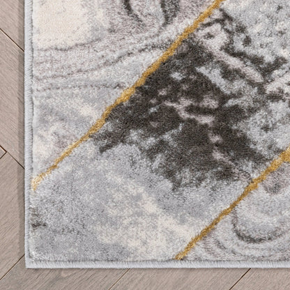 Custom Size Runner Arlo Retro Mosaic Marble Pattern Grey Choose Your Width x Choose Your Length Hallway Runner Rug Well Woven