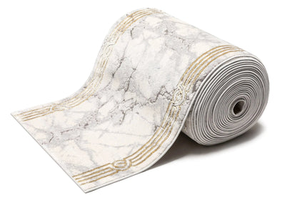 Custom Size Runner Huntington Retro Mosaic Marble Pattern Ivory Choose Your Width x Choose Your Length Hallway Runner Rug Well Woven