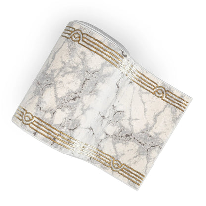 Custom Size Runner Huntington Retro Mosaic Marble Pattern Ivory Choose Your Width x Choose Your Length Hallway Runner Rug Well Woven