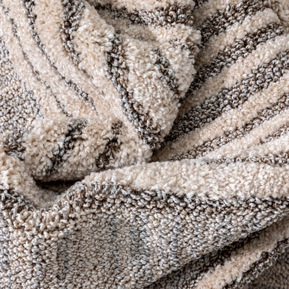 Briar Tribal Geometric Abstract Beige Looped Pile Rug Well Woven