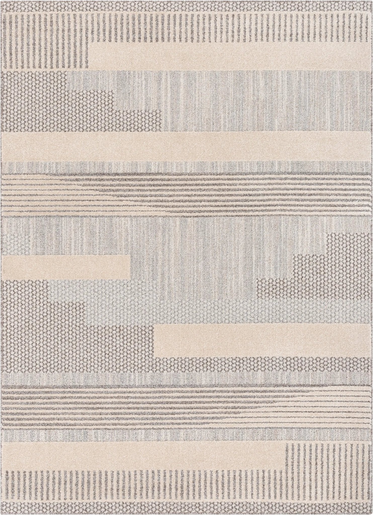 Briar Tribal Geometric Abstract Beige Looped Pile Rug Well Woven