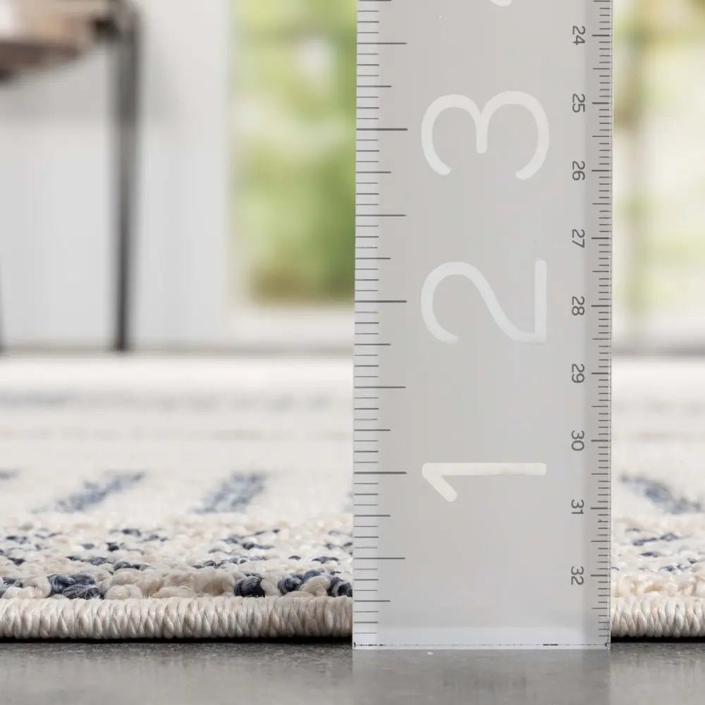 Briar Tribal Geometric Abstract Light Blue Looped Pile Rug Well Woven