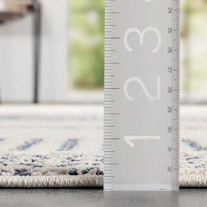 Briar Tribal Geometric Abstract Light Blue Looped Pile Rug Well Woven