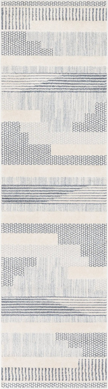 Briar Tribal Geometric Abstract Light Blue Looped Pile Rug Well Woven