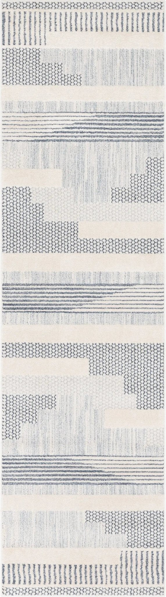 Briar Tribal Geometric Abstract Light Blue Looped Pile Rug Well Woven