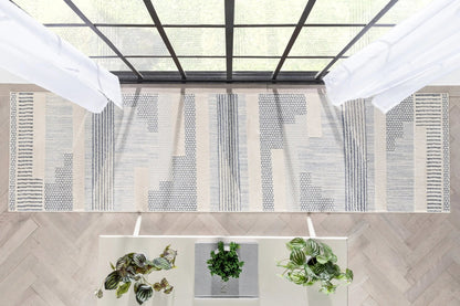 Briar Tribal Geometric Abstract Light Blue Looped Pile Rug Well Woven