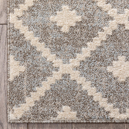 Custom Size Runner Ailey Moroccan Lattice Trellis Ivory Choose Your Width x Choose Your Length Hallway Runner Rug Well Woven