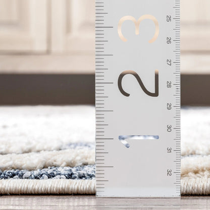 Custom Size Runner Ailey Moroccan Lattice Trellis Blue Choose Your Width x Choose Your Length Hallway Runner Rug Well Woven