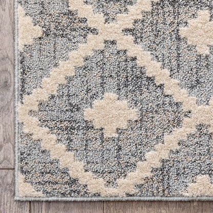 Custom Size Runner Ailey Moroccan Lattice Trellis Grey Choose Your Width x Choose Your Length Hallway Runner Rug Well Woven