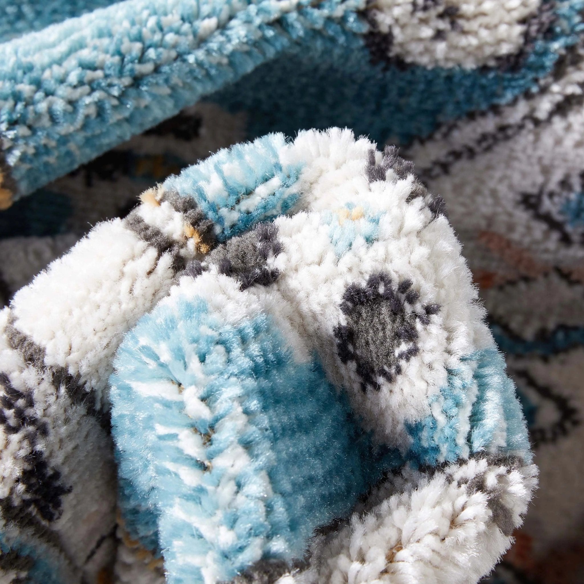 Jane Vintage Bohemian Aztec Tribal Blue Rug Well Woven