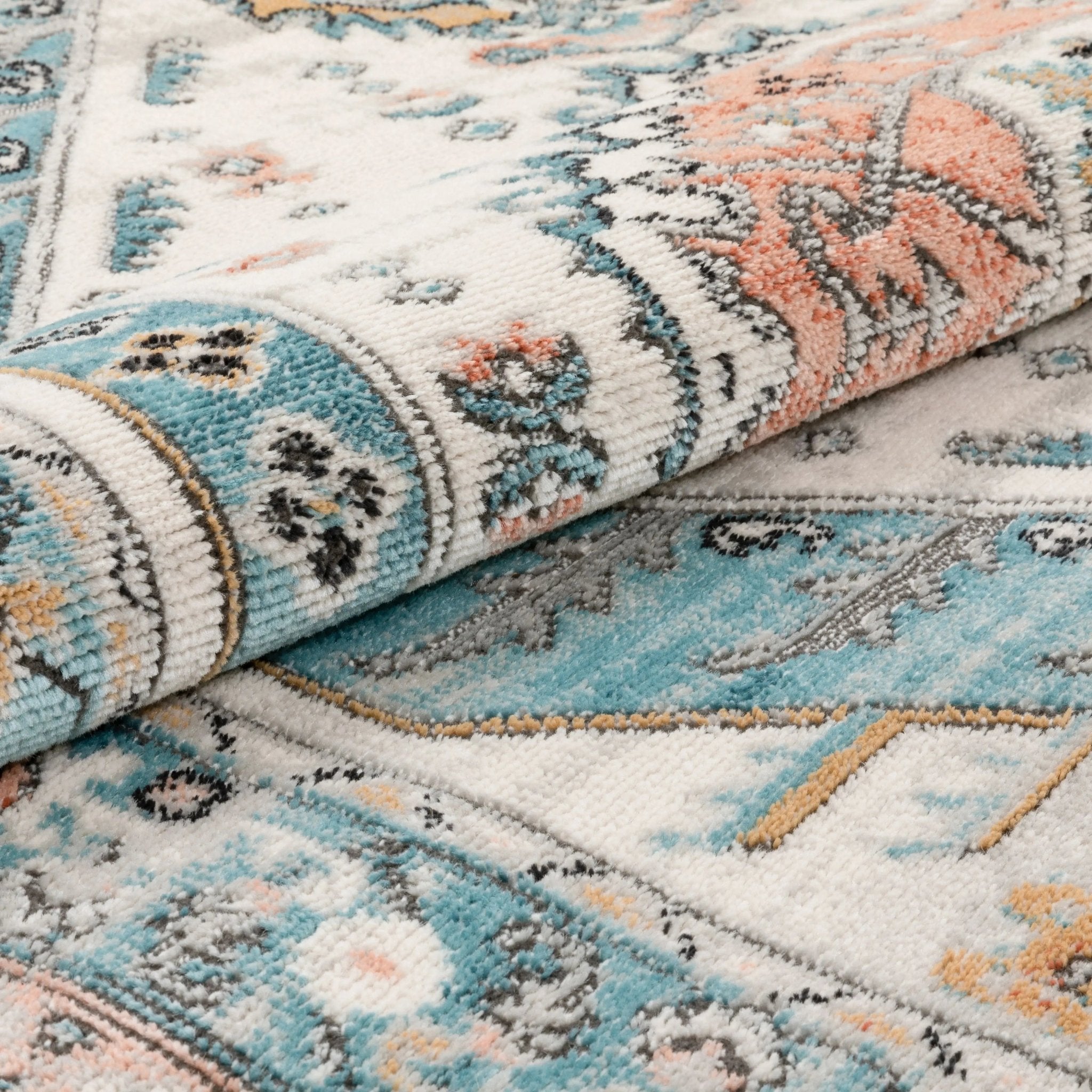 Julita Custom Size Runner Medallion Oriental Blue  Choose Your Width x Choose Your Length Hallway Runner Rug Well Woven