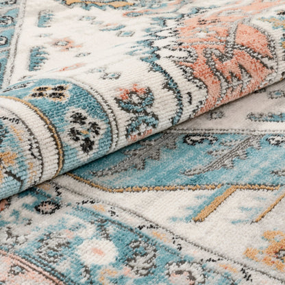 Julita Custom Size Runner Medallion Oriental Blue  Choose Your Width x Choose Your Length Hallway Runner Rug Well Woven