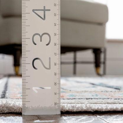 Valeria Bohemian Vintage Oriental Botanical Blue Rug Well Woven