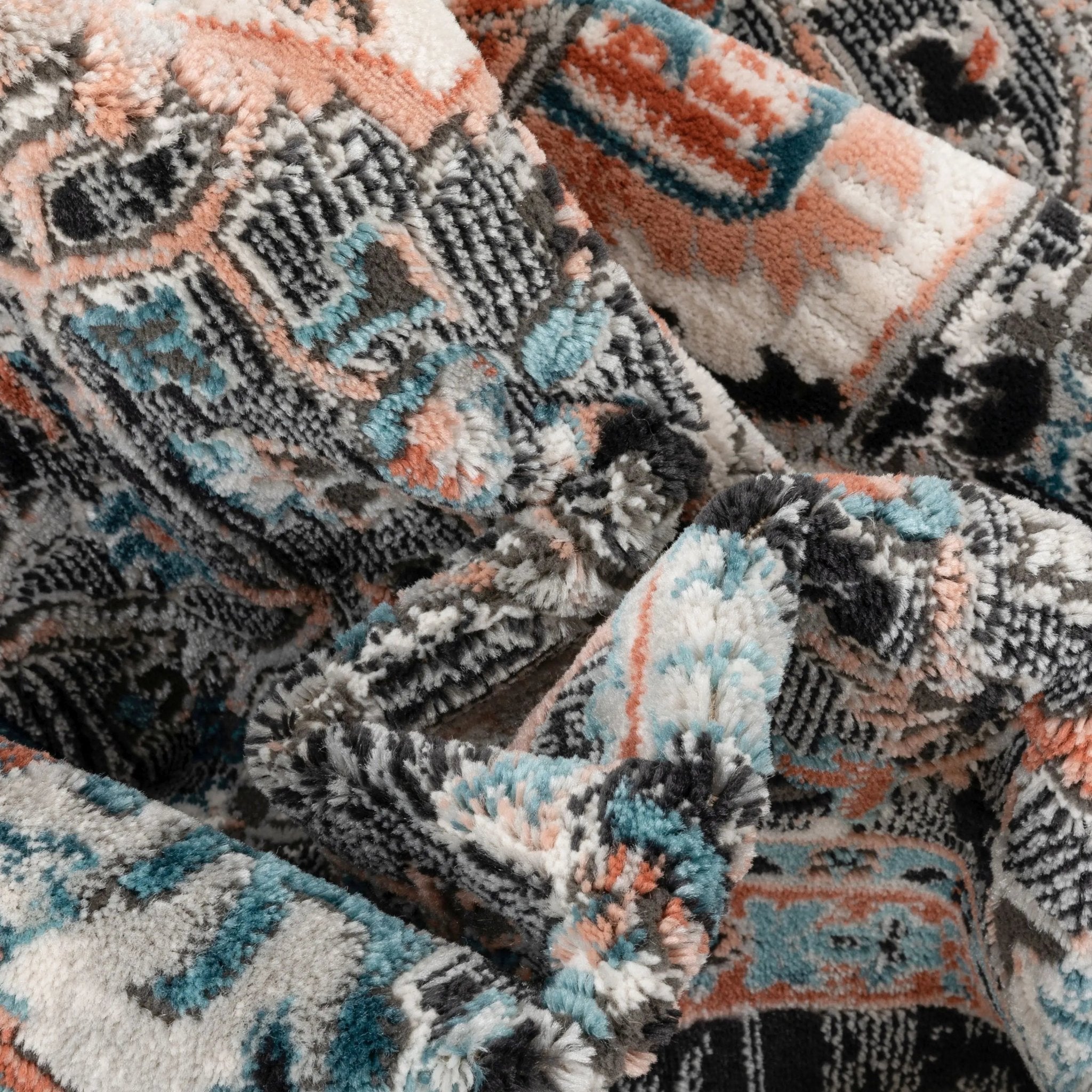 Minos Vintage Bohemian Oriental Floral Black Rug - Well Woven