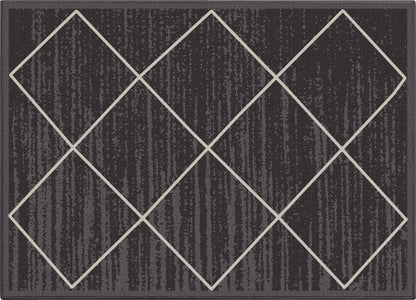 Clover Grey Modern Trellis Flat-Weave Cotton Backing Rug Well Woven