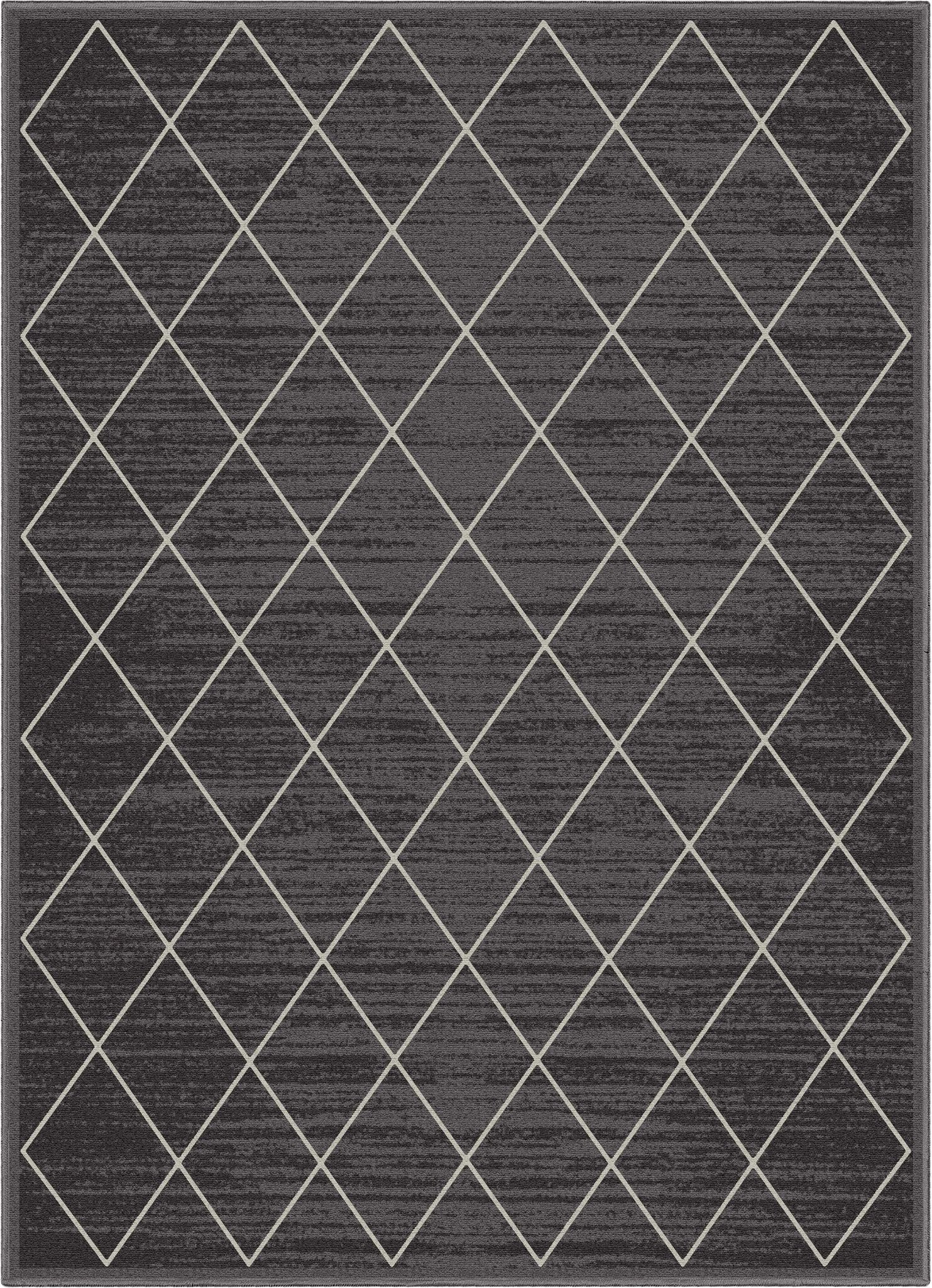 Clover Grey Modern Trellis Flat-Weave Cotton Backing Rug Well Woven