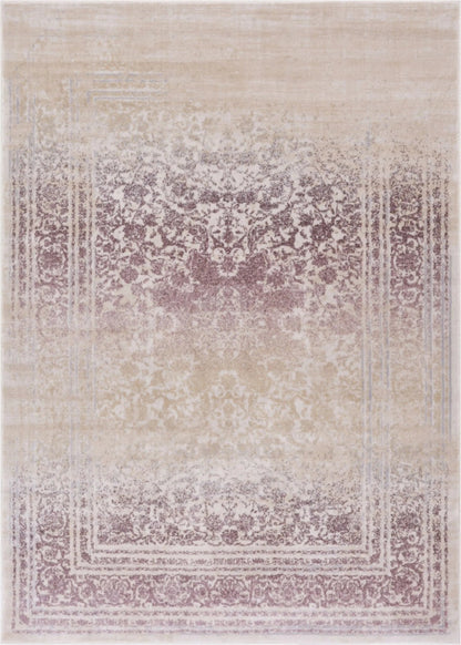 Melange Lavender Vintage Modern Rug Well Woven