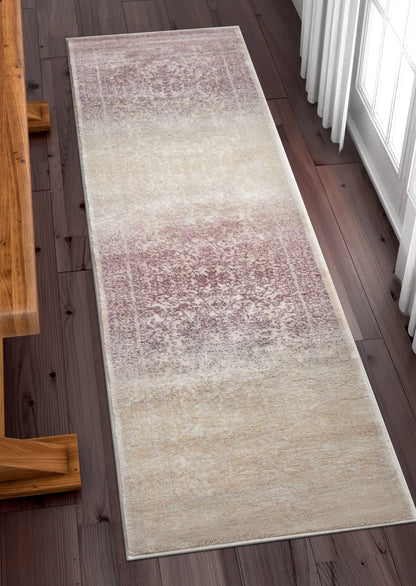 Melange Lavender Vintage Modern Rug Well Woven