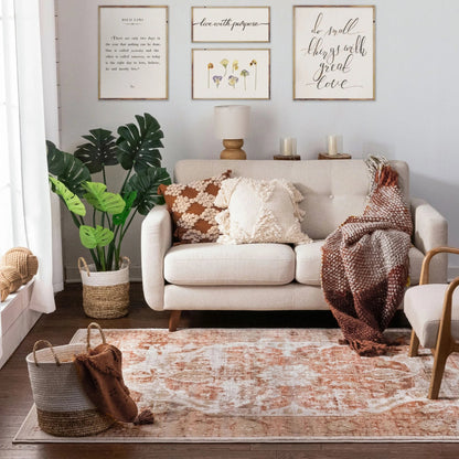 Maxwell Copper Vintage Modern Rug Well Woven