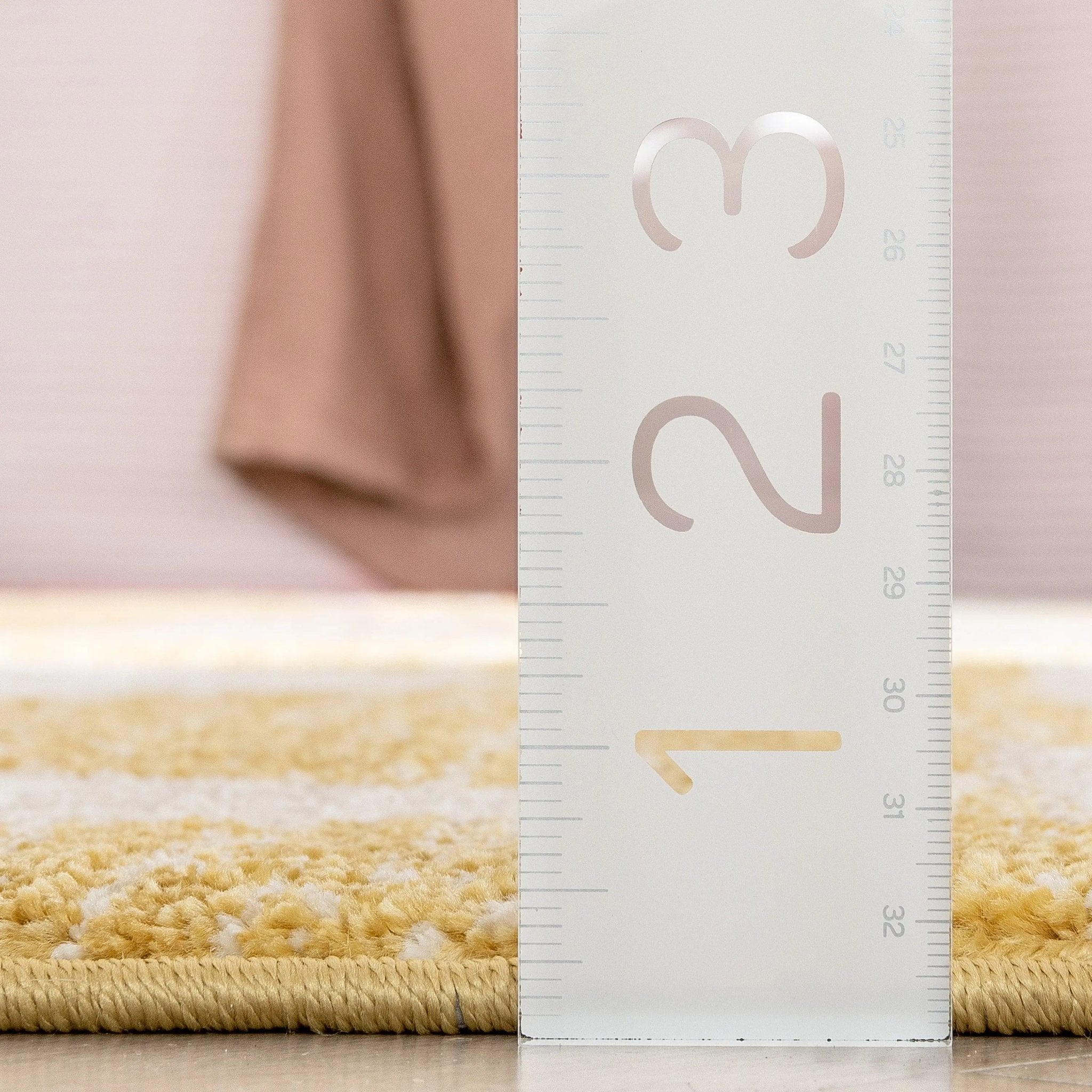 Triangles Modern Geometric Pattern Yellow Kids Rug Well Woven