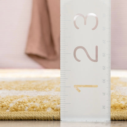 Triangles Modern Geometric Pattern Yellow Kids Rug Well Woven