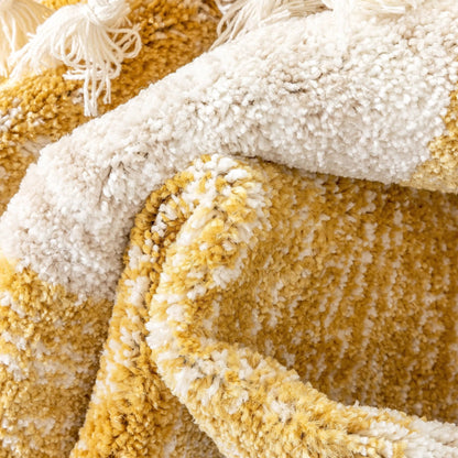 Triangles Modern Geometric Pattern Yellow Kids Rug Well Woven