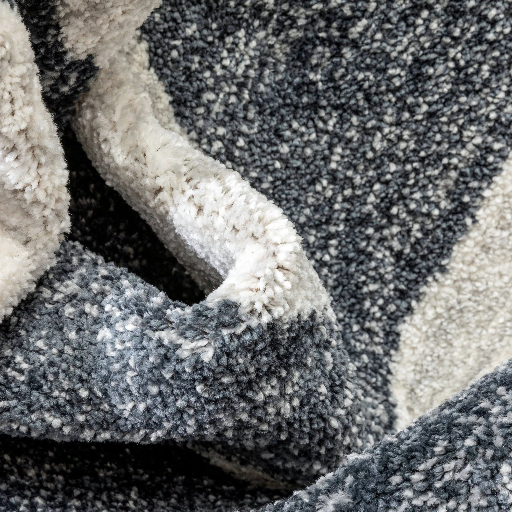 Triangles Modern Geometric Pattern Grey Kids Rug Well Woven