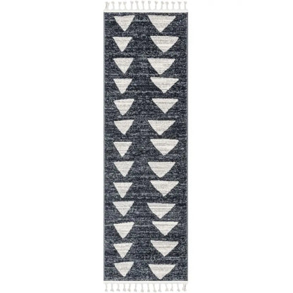 Triangles Modern Geometric Pattern Grey Kids Rug Well Woven