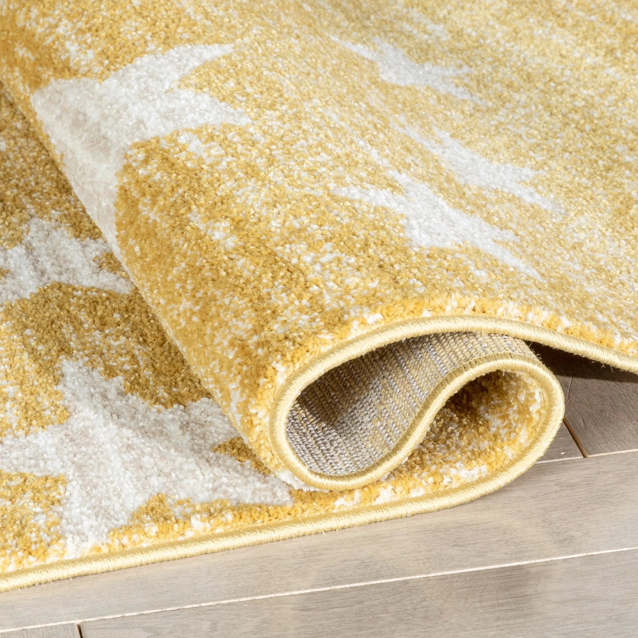 Stars Modern Geometric Yellow Kids Rug Well Woven