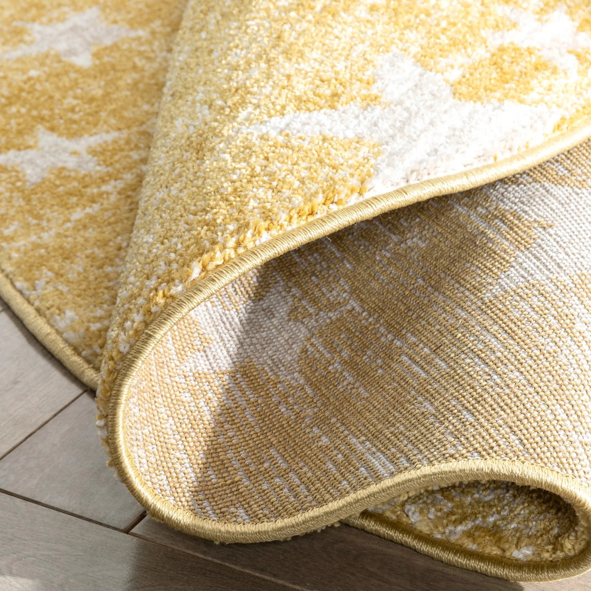 Stars Modern Geometric Yellow Kids Rug Well Woven