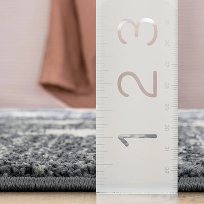 Stars Modern Geometric Grey Kids Rug Well Woven