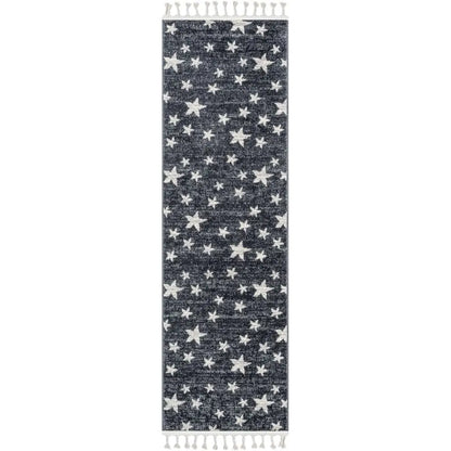 Stars Modern Geometric Grey Kids Rug Well Woven